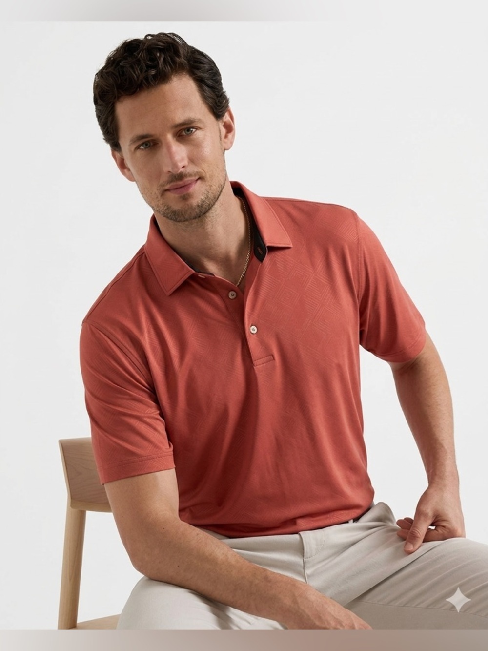 Peter Millar Summer Comfort Polo Shirt in Salmon color , XXL